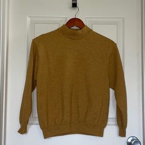 Vintage Mustard Wool Mock-Neck Sweater